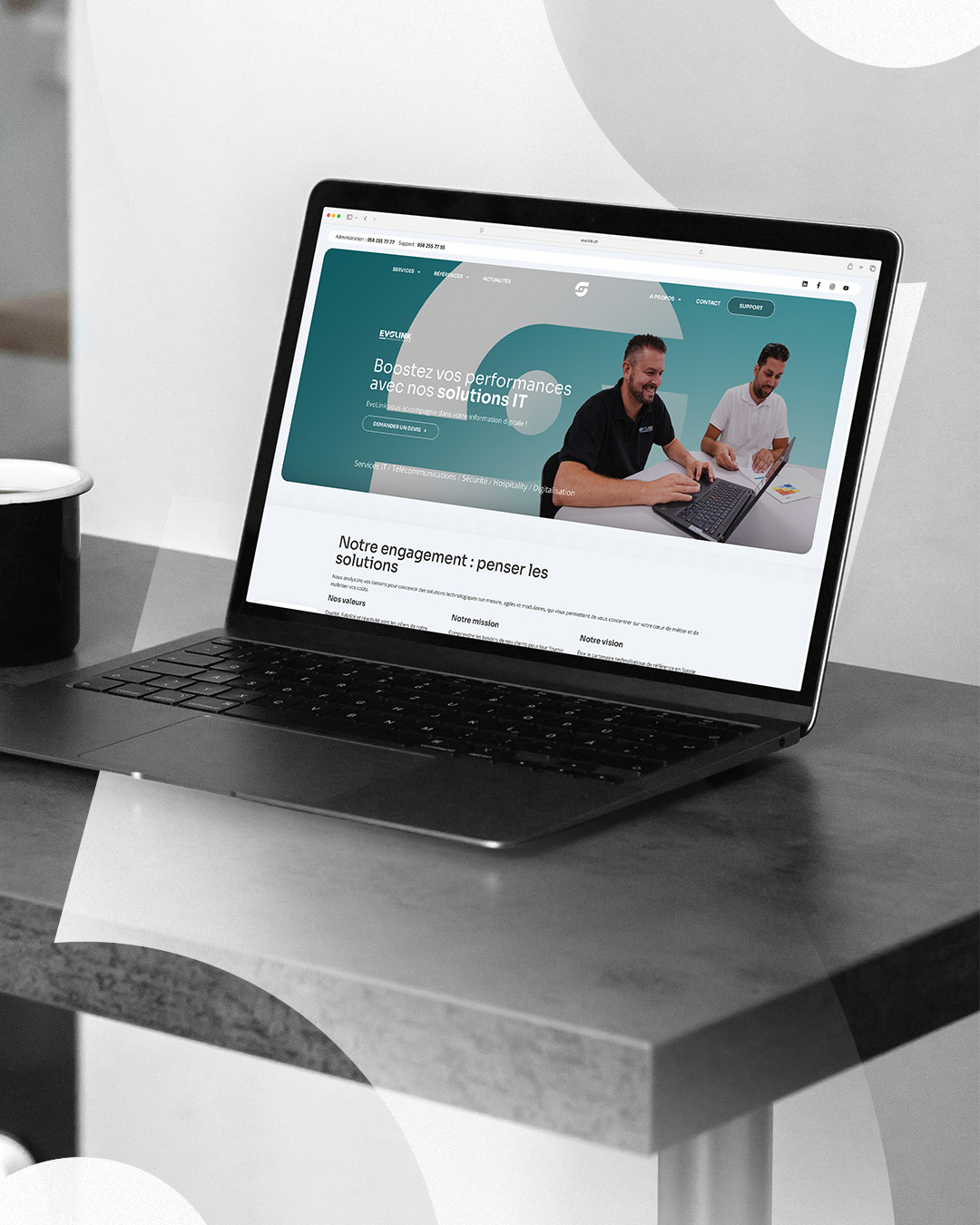 Nouveau site internet Evolink développé par l'agence map.ch, entreprise régionale en Suisse romande