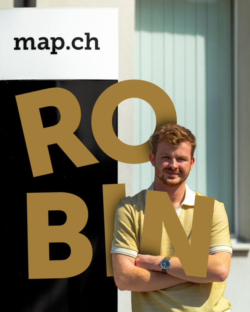 Portrait de Robin, membre de l'équipe de l'agence de communication map.ch